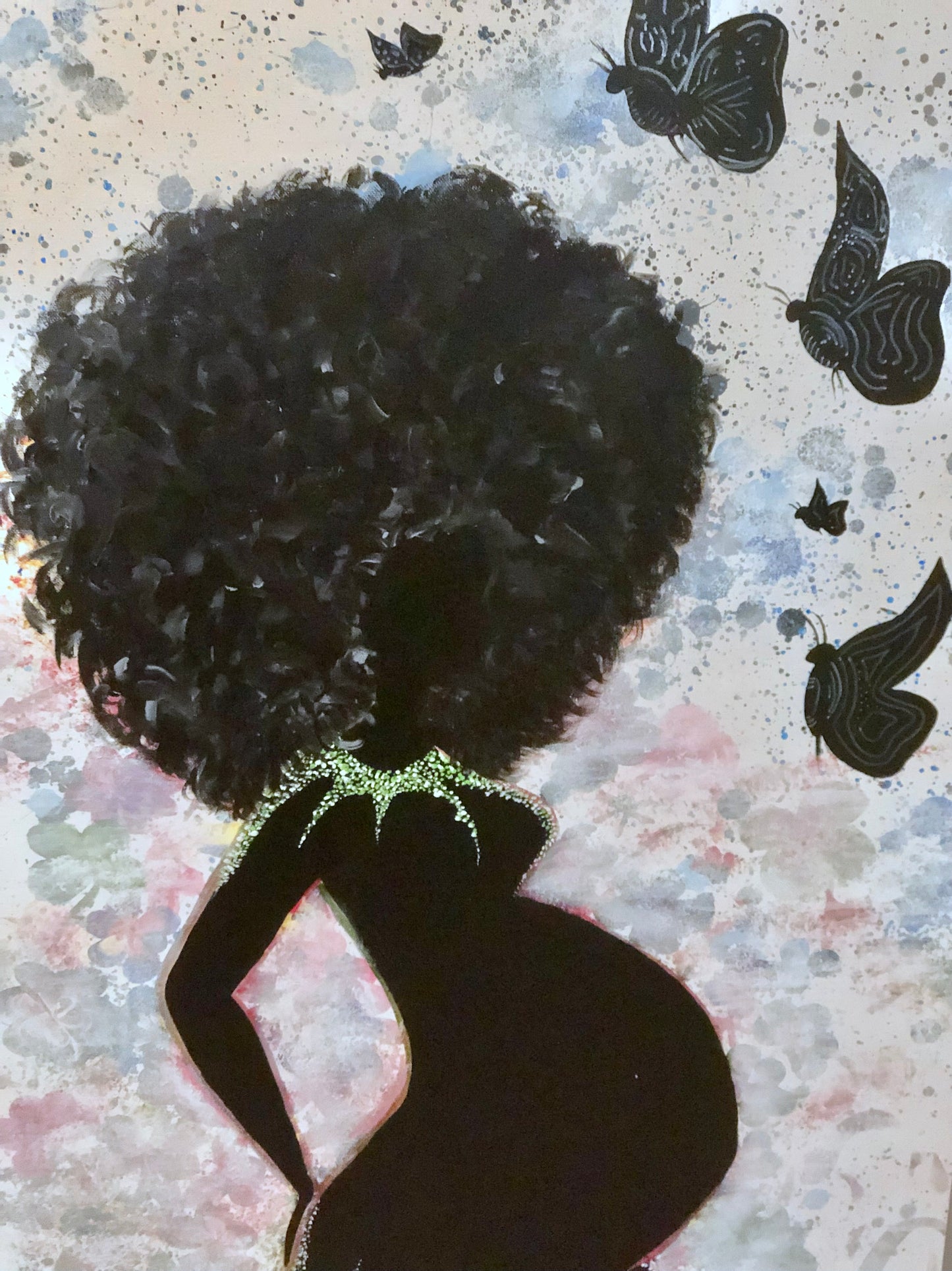 THE FRUITFUL QUEEN | 24x48 | ABSTRACT PORTRAIT PAINTING