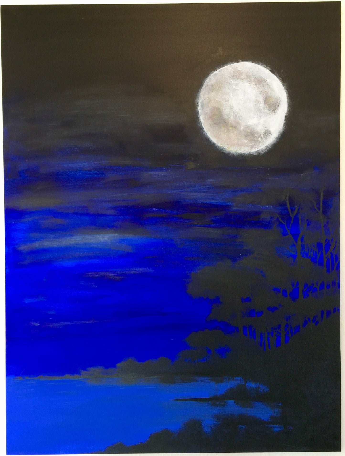 BLUE LIGHT MOON | 36X48 | LANDSCAPE FINE ART